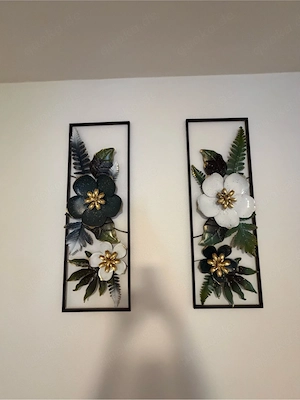 schöne 2er Blumen metal wanddeko