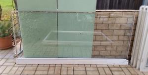 Doppelglasscheibe aus Balkontür 195,2   83 cm (70er, Altbestand)