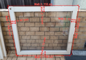 mittelgroßes Doppelglas-Holzfenster 100,5   116 cm #2 (70er, alt)