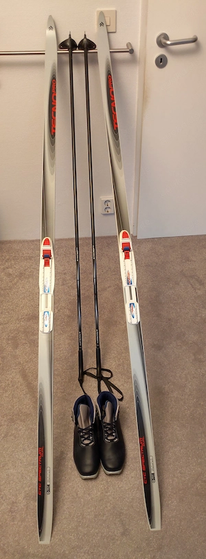 Langlaufski 197 cm, Stöcke 145 cm, Schuhe Gr. 40 Bild 4