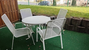 Gartenmöbelset 5-teilig weiß