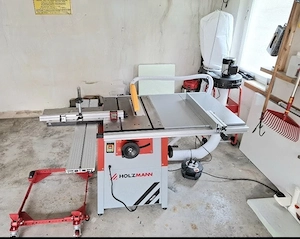 Holzmann TS200 Tischkreissäge, Holzmann Absaugung, drei Sägeblätter und Untergestell