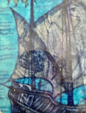 Paar wiedergewonnene 8 zoll jugendstil fliesen. sehr möglicherweise william de morgan