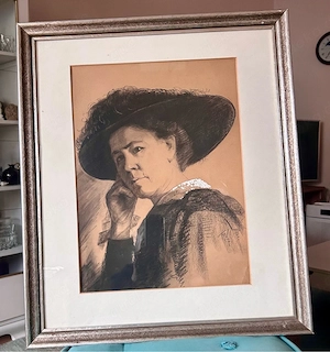 Kohlezeichnung Frauenporträt 1917