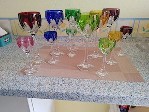 6 Bleikristall Wein- und Likörgläser