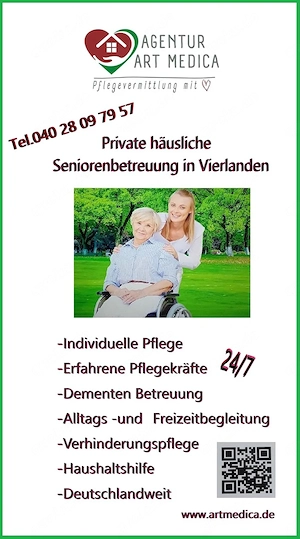 Private häusliche Altenpflege zuhause 24h Dementen Betreuung Pflege in Vierlanden Hilfe im Haushalt 