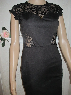   NEU Blumen Blüten Lace Spitzen Etui Cocktail Bodycon Kleid MARC JACOBS Gr. 34- 36  XS- S schwarz
