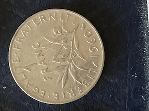 Münze Münzen Umlaufmünze Frankreich 1 Franc 1960