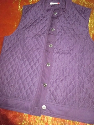 NEU Ärmellose Englisch Style Stepp Weste Jacke GINA benotti Gr. 36- 38  S aubergine lila veilchen