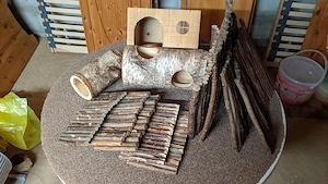 Holz Zubehör Haus Röhren Tunnel für Käfig Degus Ratten Mäuse Nagetiere