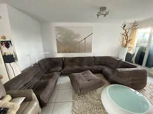 ligne roset TOGO Sitzlandschaft 6-teilig Alcantara string 5141 grau-braun