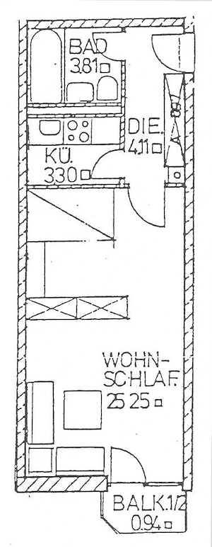 Schönes 1-Zi.- Appartement in München- Sendling 