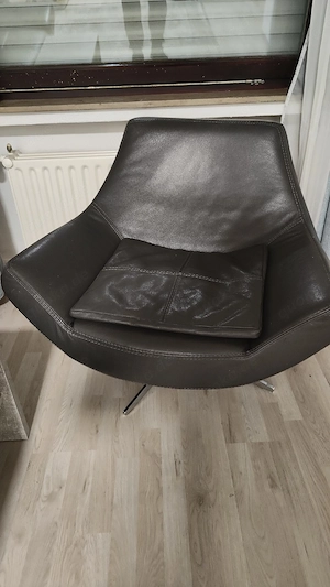 Couch mit Sesseln Echtleder  Bild 3
