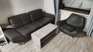 Couch mit Sesseln Echtleder 