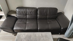 Couch mit Sesseln Echtleder  Bild 2