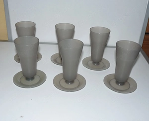 6 Tupperware Eisbecher  Dessertbecher mit Standfuß hellgrau