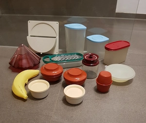  Tupperware Konvolut, Schüsseln + Behälter mit Deckel, Panorama, Eidgenosse, Reibe mit Auffangschale