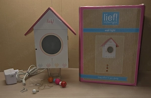 Lief! Wandlampe Vogelhaus Kinderzimmer Holz mit OVP Bild 2