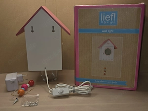 Lief! Wandlampe Vogelhaus Kinderzimmer Holz mit OVP Bild 4