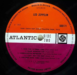 Led Zeppelin 1 I 588171 1st UK 1969 Superhype türkis unkorrigiert A1 B1 sehr guter Zustand