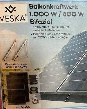 Zwei Platten 1000 800 W Solaranlage neu.