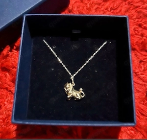S925 Silber Halskette mit Löwen-Anhänger in Geschenkbox