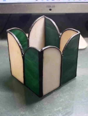 Sehr schönes buntes Windlicht (Tiffany) sorgfältige Handarbeit