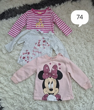 Mädchen Langarmshirt Set Gr. 74