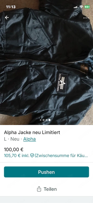 Alphajacke neu limetierte Auflage
