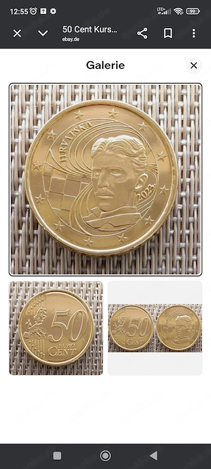 50 Cent Stück von Tesla sehr selten aus dem Jahr 2023