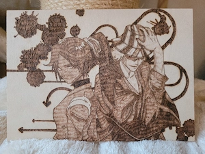 Brandmalerei: Kisuke Urahara & Yoruichi Shihoin Merch, Deko, Fanartikel 