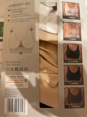 5 x BH Büstenhalter Größe L NEU