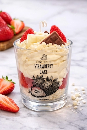 Strawberry Cake Kerze 