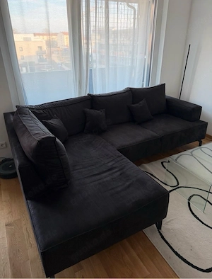 Couch dunkelbraun, L-Form