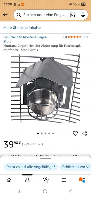 Montana Cages Abdeckung Futternapf