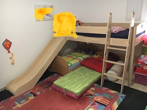 Paidi Hochbett mit Rutsche aus Birke 90x200 cm