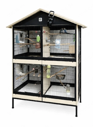 Großer Vogelkäfig   Voliere mit Rollen   1 4 Abteile