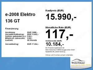 Peugeot e-2008 Elektro 136 GT Navi Kamera Totwinkel Bild 4