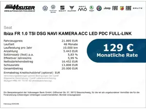 SEAT Ibiza FR 1.0 TSI DSG NAVI KAMERA ACC LED PDC FULL-LINK S Bild 2