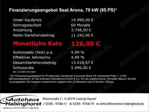 SEAT Arona 1.0 TSI Style ParkAssist BT 16Alu GJR Bild 2