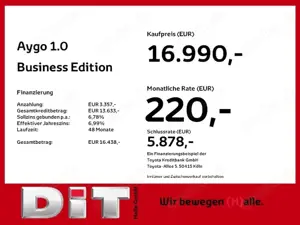 Toyota Aygo 1.0 Business Edition Comfort-Paket Bild 3