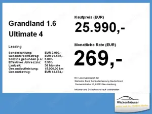 Opel Grandland 1.6 Ultimate 4 ACC+LED+Navi+SHZ