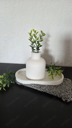 vase kerzenhalter mit Tablet weiß