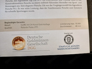 Gedenkprägung Bundespräsident Walter Scheel. CU Ni mit 24 Karat Gold-Auflage, Polierte Platte, Durch Bild 3