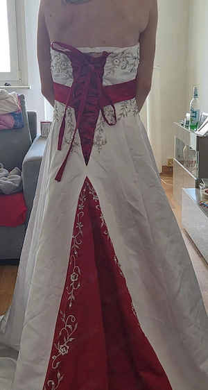 Hochzeitskleid xxs weiß und rot