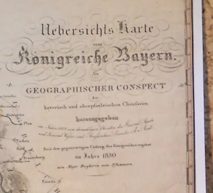 Übersichtskarte Königreiche Bayern, als geographischer Conspect, Nachdruck der Orignalkarte von 1830 Bild 2