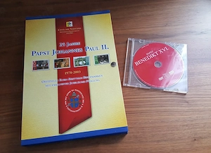 25 Jahre Papst Johannes Paul II. - Münze + Briefmarken + Umschläge
