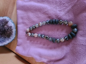 Kette Achat mit Lava