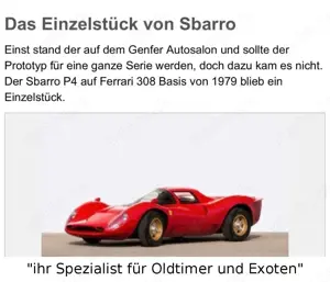 Ferrari 308 GTS Sbarro Umbau 330 P4 One of One !! Bild 2