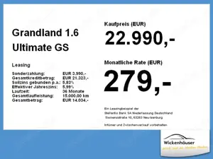 Opel Grandland 1.6 Ultimate ACC+LED+Navi+SHZ+LM+BT+PDC Bild 3